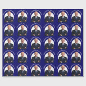 President Joe Biden-portret op blauw Cadeaupapier (Vlak)
