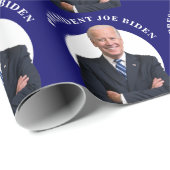 President Joe Biden-portret op blauw Cadeaupapier (Rol Hoek)