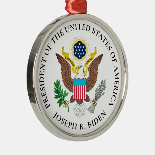 President Joe Biden & Presidential Seal Metalen Ornament (Rechts)