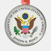 President Joe Biden & Presidential Seal Metalen Ornament (Voorkant)