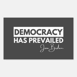President Joe Biden Shirt, democratie heeft de ove Rechthoekige Sticker