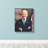President Joe Biden Voormalig VP Officieel portret Canvas Afdruk (Insitu (Houten vloer))