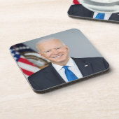 President Joe Biden White House Portret Bier Onderzetter (Linkerzijde)