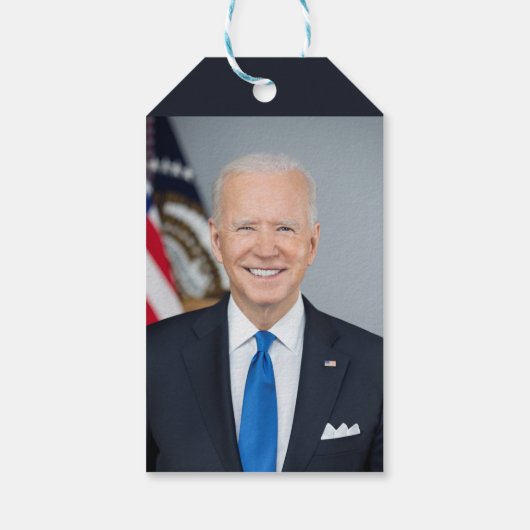 President Joe Biden White House Portret Cadeaulabel (Achterkant)