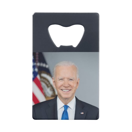 President Joe Biden White House Portret Creditkaart Flessenopener (Voorkant)