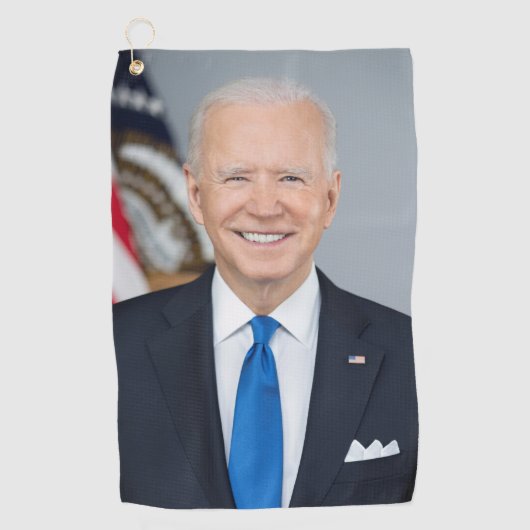 President Joe Biden White House Portret Golfhanddoek (Voorkant)