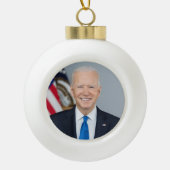 President Joe Biden White House Portret Keramische Bal Ornament (Voorkant)
