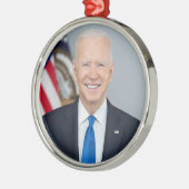 President Joe Biden White House Portret Metalen Ornament (Links)