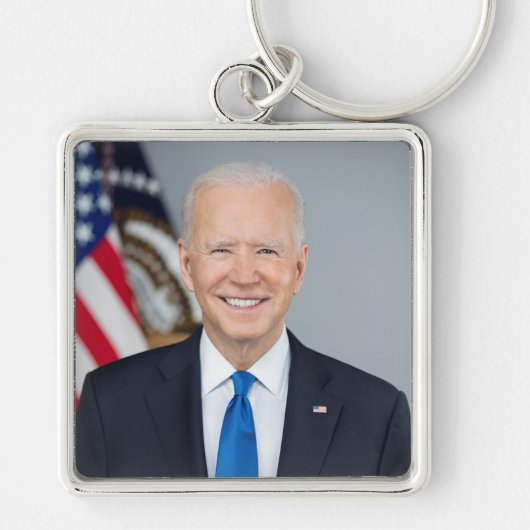 President Joe Biden White House Portret Sleutelhanger (Voorkant)