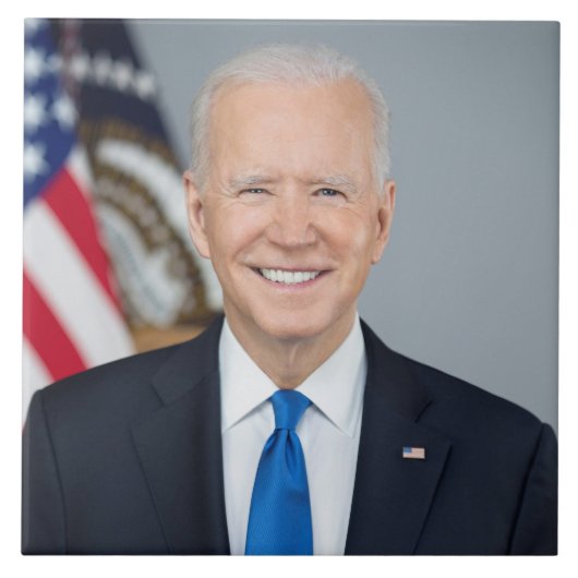 President Joe Biden White House Portret Tegeltje (Voorkant)