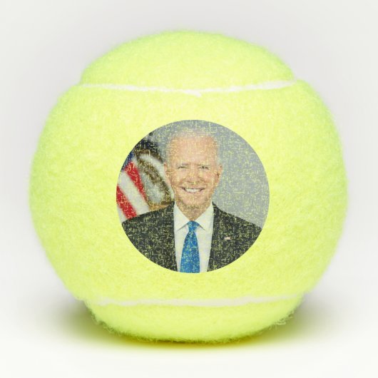 President Joe Biden White House Portret Tennisballen (Voorkant)