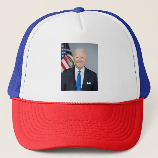 President Joe Biden White House Portret Trucker Pet (Voorkant)