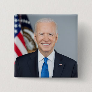 President Joe Biden White House Portret Vierkante Button 5,1 Cm