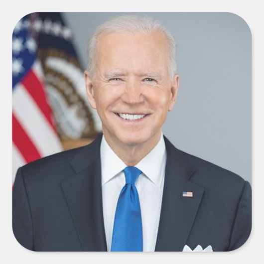 President Joe Biden White House Portret Vierkante Sticker (Voorkant)