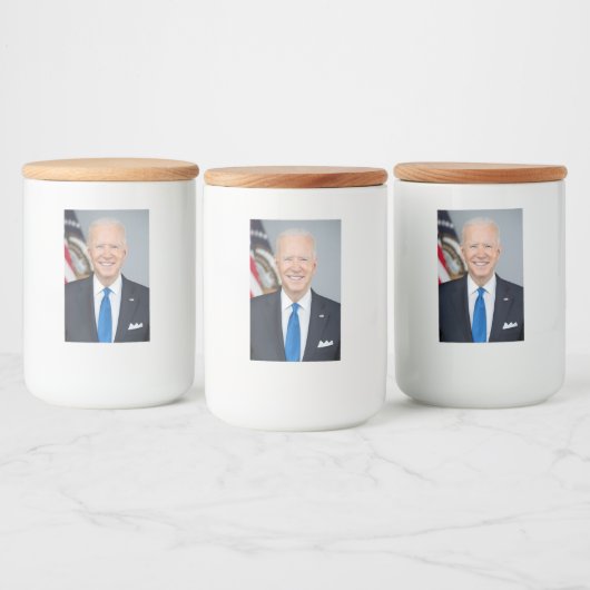 President Joe Biden White House Portret Voedselcontainer Etiket (Flessen)
