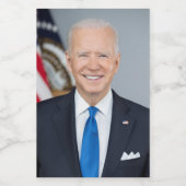 President Joe Biden White House Portret Voedselcontainer Etiket (Enkel label)