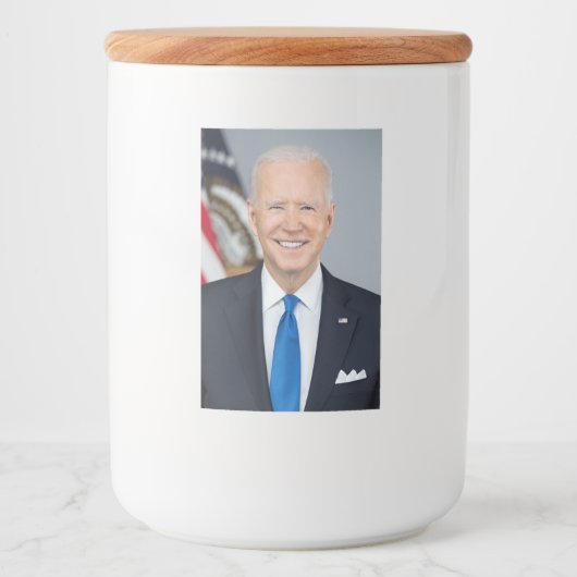 President Joe Biden White House Portret Voedselcontainer Etiket (Voorkant)