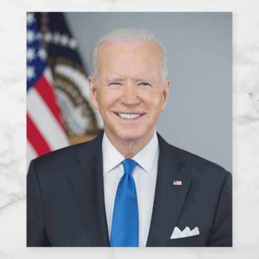 President Joe Biden White House Portret Wijn Etiket (Enkel label)