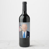 President Joe Biden White House Portret Wijn Etiket (Voorkant)