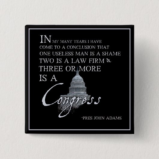 President John Adams over het Congres Vierkante Button 5,1 Cm (Voorkant)