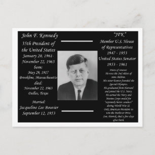 President John F Kennedy Briefkaart