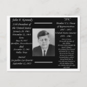President John F Kennedy Briefkaart (Voorkant)