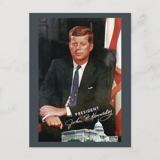 President John F. Kennedy  Briefkaart (Voorkant)