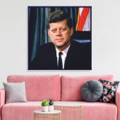 President John F. Kennedy Canvas Afdruk (Insitu (Woonkamer))