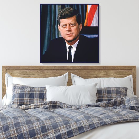 President John F. Kennedy Canvas Afdruk (Insitu (Slaapkamer))