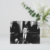 President John F Kennedy Mannen op de Moon Speech Briefkaart (Staand voorkant)