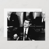 President John F Kennedy Mannen op de Moon Speech Briefkaart (Voorkant / Achterkant)