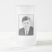 President John F Kennedy Portrait Frosted Glass BE Matglas Bierpul (Center)