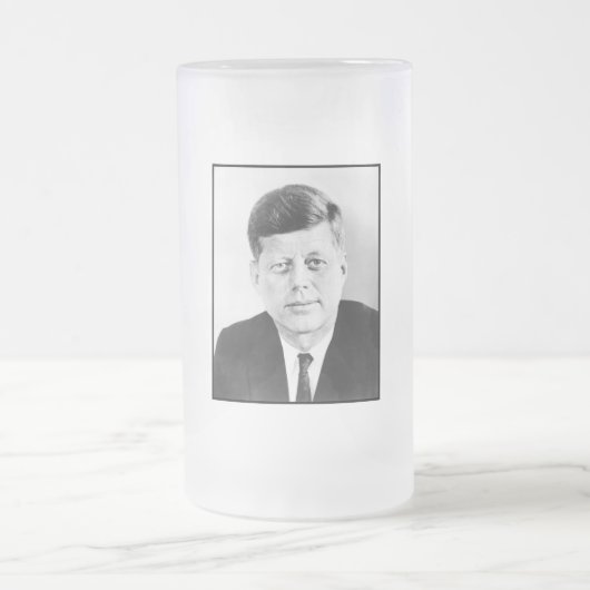 President John F Kennedy Portrait Frosted Glass BE Matglas Bierpul (Center)