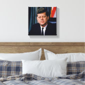 President John F Kennedy Portrait JFK 35th 8x8 Canvas Afdruk (Insitu (Slaapkamer))