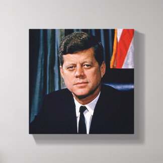 President John F Kennedy Portrait JFK 35th 8x8 Canvas Afdruk