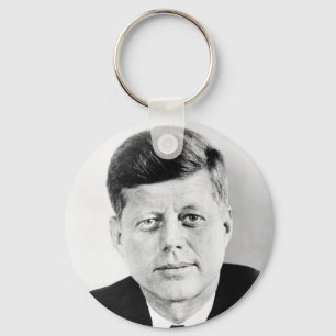 President John F Kennedy Portret Sleutelhanger