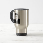 President John F Kennedy Portret Travel Mug Reisbeker (Voorkant links)