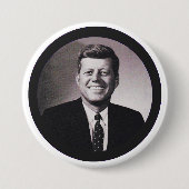 President John F. Kennedy Ronde Button 7,6 Cm (Voorkant)