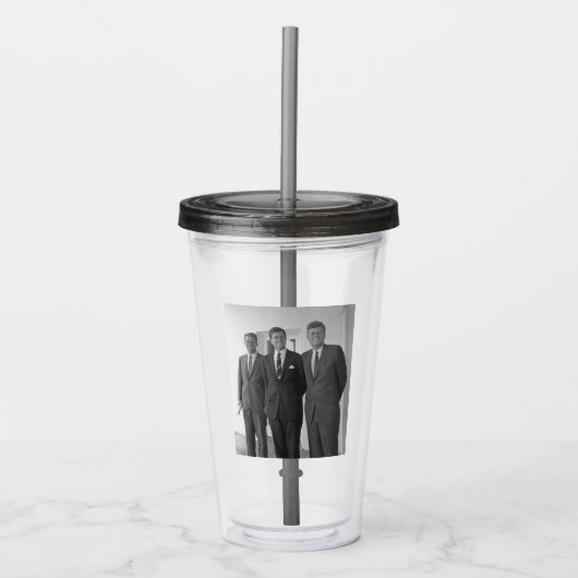 President John Kennedy & Brothers Amerikaanse Came Acryl Drinkbeker (Voorkant)