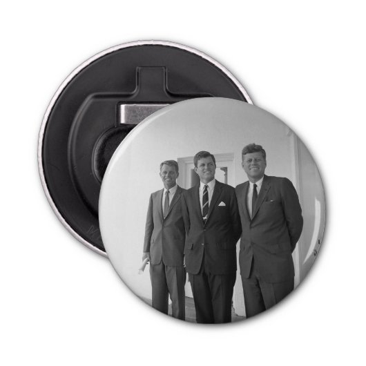 President John Kennedy & Brothers Amerikaanse Came Button Flesopener (Voorkant)