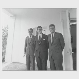 President John Kennedy & Brothers Amerikaanse Came Cadeaupapier