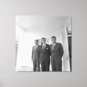 President John Kennedy & Brothers Amerikaanse Came Canvas Afdruk