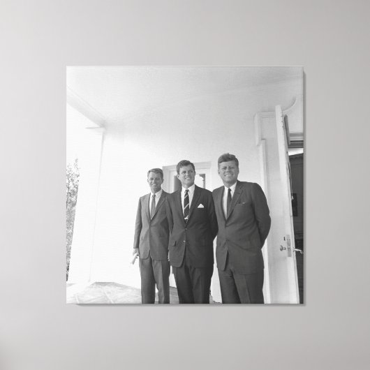 President John Kennedy & Brothers Amerikaanse Came Canvas Afdruk (Voorkant)