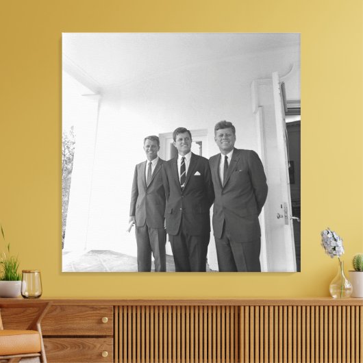 President John Kennedy & Brothers Amerikaanse Came Canvas Afdruk (Insitu (Woonkamer))