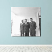 President John Kennedy & Brothers Amerikaanse Came Canvas Afdruk (Insitu (Houten vloer))