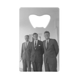 President John Kennedy & Brothers Amerikaanse Came Creditkaart Flessenopener