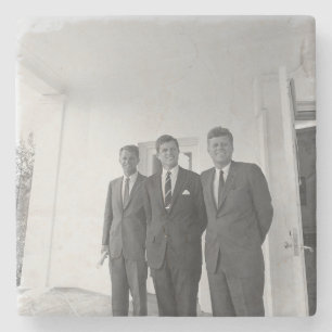 President John Kennedy & Brothers Amerikaanse Came Stenen Onderzetter