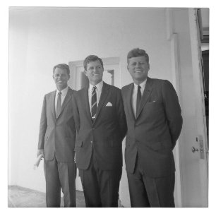 President John Kennedy & Brothers Amerikaanse Came Tegeltje