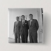 President John Kennedy & Brothers Amerikaanse Came Vierkante Button 5,1 Cm (Voorkant)