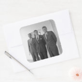 President John Kennedy & Brothers Amerikaanse Came Vierkante Sticker (Envelop)